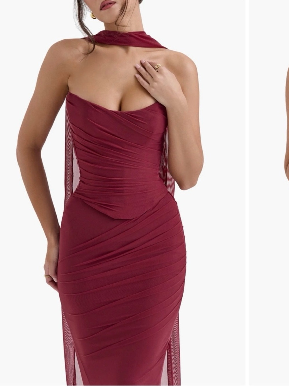 House of CB Cabernet Strapless Corset with Scarf
